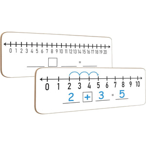 SCRIBBLEDO Dry Erase Number Line Board 4”x12” Inch Lapboard Double Sided White Board Featuring 0-10 Number Line On One Side 0-20 On The Other for Students Desk Whiteboard Math Manipulatives