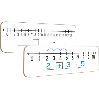 SCRIBBLEDO Dry Erase Number Line Board 4”x12” Inch Lapboard Double Sided White Board Featuring 0-10 Number Line On One Side 0-20 On The Other for Students Desk Whiteboard Math Manipulatives