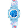 Venhoo Kids Watches 3D Cartoon Waterproof 7 Color Lights Toddler Wrist Digital Watch with Alarm Stopwatch for 3-10 Year Girls Little Child - Blue