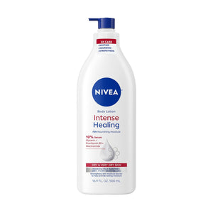 NIVEA Intense Healing Body Lotion for Very Dry, Itchy Skin with Glycerin, Provitamin B5 and Niacinamide, 72-Hour Body Moisturizer, 16.9 Fl Oz Pump Bottle
