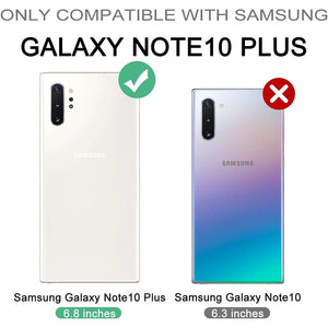 Dexnor for Samsung Galaxy Note 10+ Plus Case, [Built in Screen Protector and Kickstand] Heavy Duty Military Grade Protection Shockproof Protective Cover for Samsung Galaxy Note 10 Plus Black