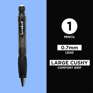 SAKURA SumoGrip Pencil with Comfort Grip - 0.7 mm Ergonomic Mechanical Pencil - Clear Gray