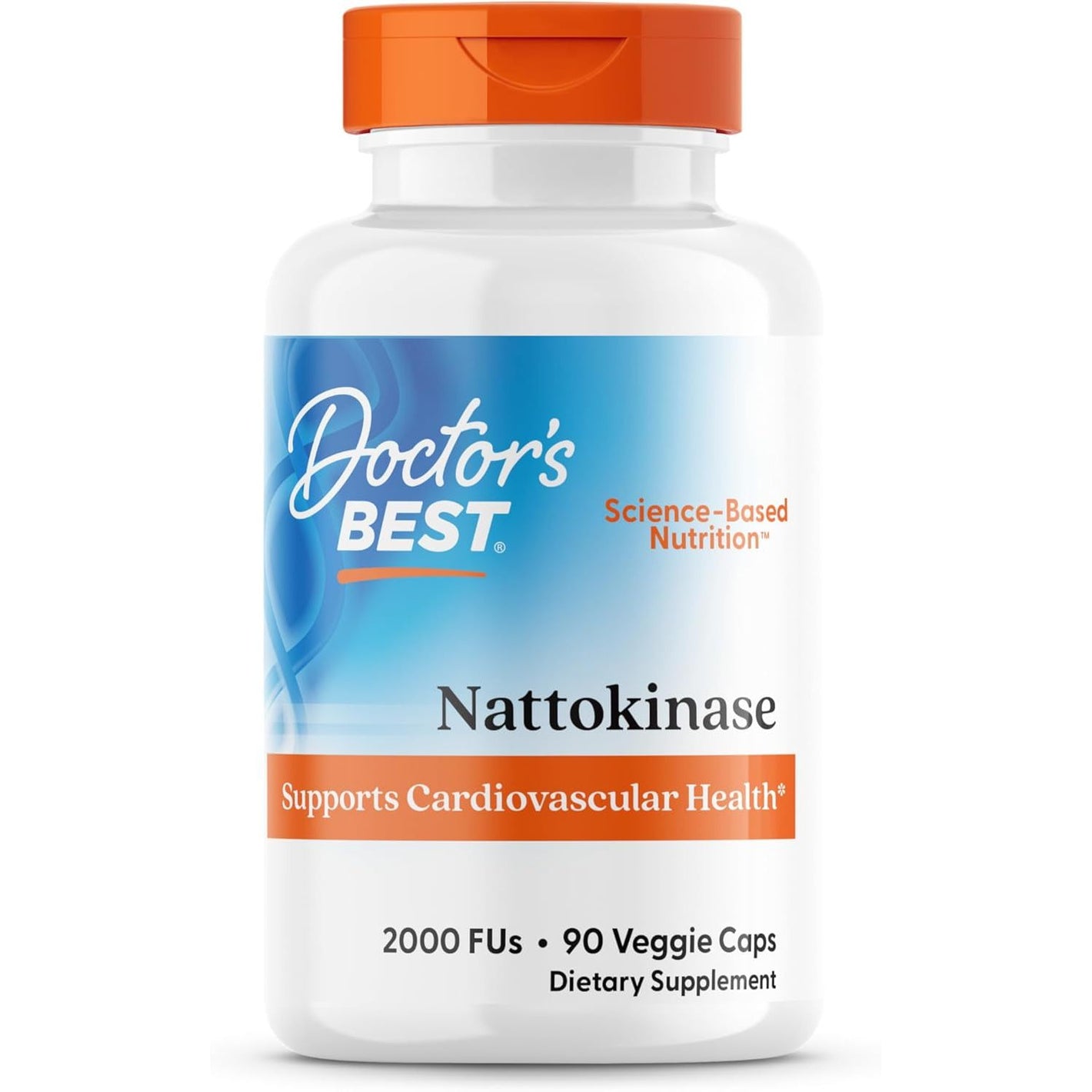 Doctors Best Nattokinase, 2000 Fus, Supports Cardiovascular Health, Non-GMO, Vegan 90 Veggie Caps
