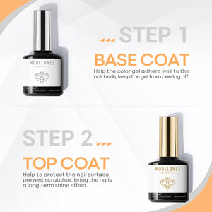 Buy now modelones Gel Nail Polish Top Base Coat, 2 PCS Clear High Glossy Long Lasting Soak Off Home Salon DIY Manicure Gift for Women at indiglob india