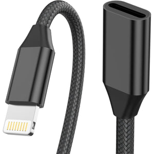 for iPhone Charger Extension Cord,[Apple MFi Certified] Nylon Braided Lightning Extender Dock Cable Male to Female Adapter 3.3FT for iPhone 14 Pro 13 Pro 12 11 X XR 8 7 6 Pass Video,Data,Audio