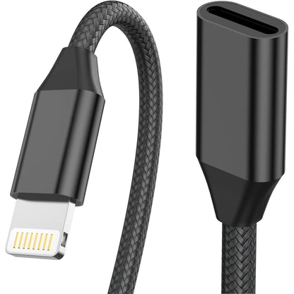 for iPhone Charger Extension Cord,[Apple MFi Certified] Nylon Braided Lightning Extender Dock Cable Male to Female Adapter 3.3FT for iPhone 14 Pro 13 Pro 12 11 X XR 8 7 6 Pass Video,Data,Audio