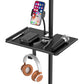 Buy now Functional Microphone Stand Tray with Adjustable Mic Stand Phone Holder - 8.7"x6.5" Mic Stand Tray Shelf Clamp-On Music Stand Accessory for Live Streaming Karaoke Recording Metal Large Tray at indiglob india