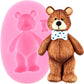 ZiXiang Bear Silicone Fondant Molds For Teddy Bears Chocolate Candy Gum Paste Crafting Polymer Clay Cake Decorating Set of 4