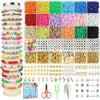 Redtwo 5100 Clay Beads Bracelet Making Kit, Flat Preppy Beads for Friendship Jewelry Making,Polymer Heishi Beads with Charms Gifts for Teen Girls Crafts for Girls Ages 8-12 - 18 Colors