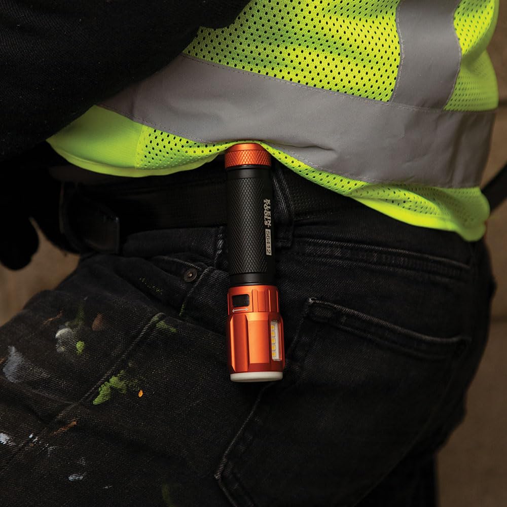 Buy now Klein Tools 56412 Rechargeable LED Flashlight with Flood Light, 500 lumens, USB-C Rechargeable, Pocket Clip, Magnet, for Professional Work at indiglob india