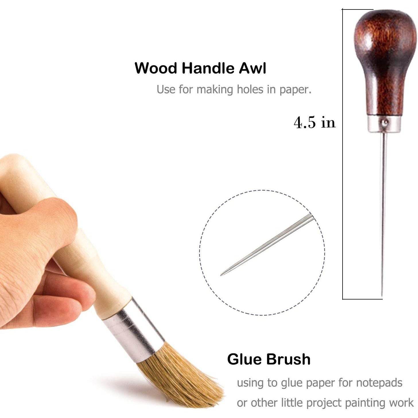 Bookbinding Kit - KOOTIKO Bookbinding Supplies, Hand Book Binding Starter Tools Set with Real Bone Folder,Paper Awl, Large-Eye Needles, Glue Brush, Wax Thread for Handmade DIY Books - My Store