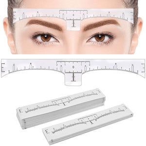 100 Pack Eyebrow Ruler, KINGMAS Disposable Brow Ruler Microblading Adhesive Eyebrow Sticker Stencil Guide Measuring Tool - My Store