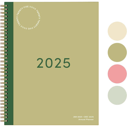 Rileys 2025 Weekly Planner - Annual Weekly & Monthly Agenda Planner, Jan - Dec 2025, Flexible Cover, Notes Pages, Twin-Wire Binding (8.5 x 11-Inches, Lilac)