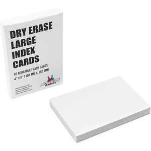 Large Dry Erase Index Cards – 40pcs Laminated 4x6" Cards Blank w/Box – Reusable Dry Erase Note Cards for School, Work, Housework, to Do Lists – Practical Index Card Sheets – 4 x 6-inch