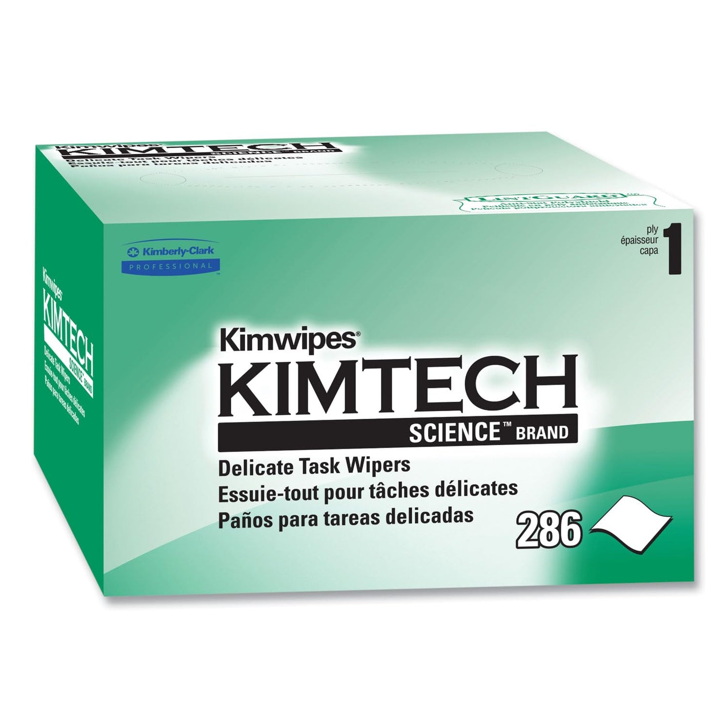Kimberly-Clark 34155 Kimwipes 1-Ply Delicate Task Wipes, 4.4" x 8.4", Tissue (Pack of 286)