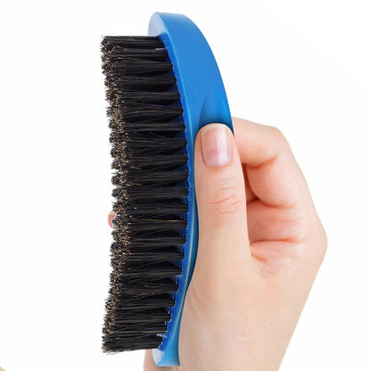 Wave Brush Medium Boar Bristles Hair brush-Designed for Thin and Normal Hair-Mens Curved Military Wave and Beard Brush-Great for 360 Waves