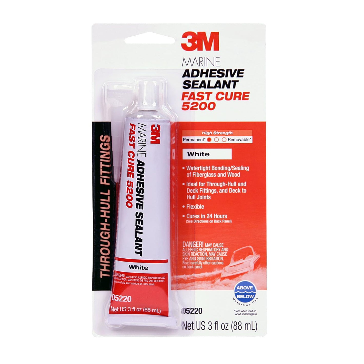 Buy now 3M Marine Adhesive Sealant Fast Cure 5200 (05220) Permanent Bonding and Sealing for Boats and RVs Above and Below the Waterline Waterproof Repair, White, 3 fl oz Tube at indiglob india