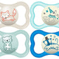 Buy now MAM Air Pacifier for Babies 6-16 Months, Extra Air Flow for Sensitive Skin, Glows in The Dark, Developed with Medical Experts, BPA-Free Skin Soft Silicone, 2 Count, with Sterilizer Case at indiglob india