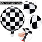 Checkerboard Balloon Aluminum Foil Black White Checkered Balloon for Racing Themed Party Decoration Supply, 18 Inches(12)