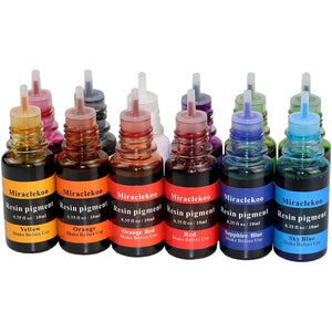 12 Colors Epoxy Resin Color Dye Colorant Liquid Epoxy Resin Pigment,10ml Each,Translucent