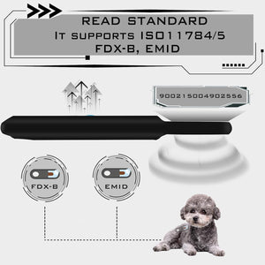Smoostart Microchip Scanner, 1000 Records Increased Huge Data Storage Upload to PC, Scanning Distance and Speed Increase, Only Compatible with FDX-B/EMID (15/10) Digits Microchips