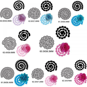 8Pcs 3D Flowers Spiral Metal Cutting Dies for Card Making DIY Scrapbooking Embossing Stencil Die Cuts Punch Template Mould Arts Crafts Metal Cutting Dies for Paper Crafting Handmade Crafts - My Store
