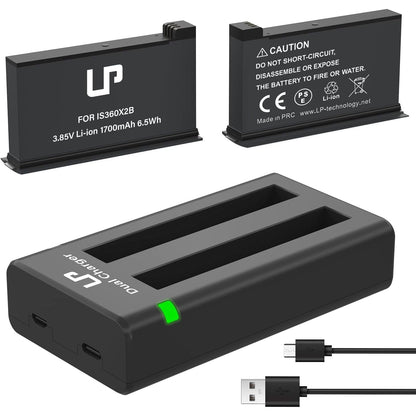 Insta360 ONE X Battery Charger Pack, Compatible with Insta360 ONE X Action Camera, LP 3-Pack Replacement Battery & Triple Slot USB Charger with Built-in TF Memory Card Reader