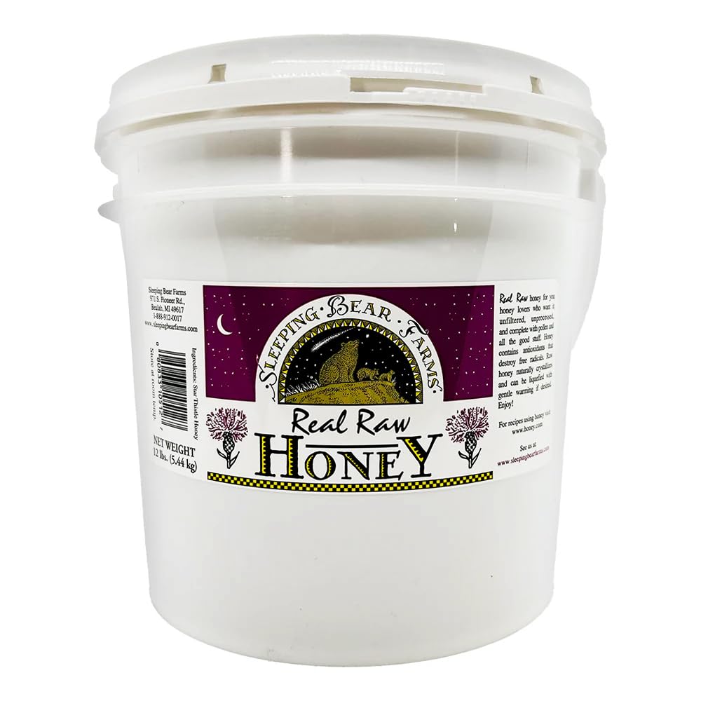 Buy now Raw Honey 1 Gallon Bucket- 12 Lbs. Pail Honey, Unfiltered, Unpasteurized, Unblended, Bulk, No Additives, Spreadable Creamy Honey from Our Beekeepers Hives at indiglob india