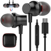 USB C Headphone,COOYA Type C Wired Earbuds Magnetic Bass Noise Canceling In-Ear Earphones+Mic for iPhone 17 16 15 Pro Max iPad 10 Pixel 9 8 for Samsung Galaxy S25 Ultra S24 S23 A16 A56 for OnePlus 13 - Black