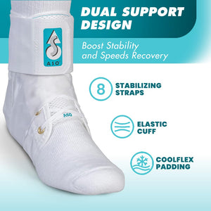 Med Spec ASO Ankle Stabilizer (Small, White) – Ankle Brace for Sprained Ankle and Peroneal Tendonitis, Orthopedic Ankle Support for Men, Women, Adults, Teens and Kids, Sports Injury Recovery, 264002