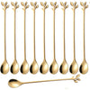 dcieiosul Gold Plated Stainless Steel Mini Coffee Espresso Spoon, Tableware Flatware Dessert Teaspoons Small Soup Spoons Set of 8, 4.9 inch Specialty Demitasse Stirring Spoons (Gold spoons) - Gold teaspoons