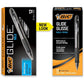 BIC Glide Bold Black Ballpoint Pens, Bold Point (1.6mm), 12-Count Pack, Retractable Ballpoint Pens With Comfortable Full Grip