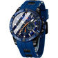 MF MINI FOCUS Men Watch, Chronograph Waterproof Sport Analog Quartz Watches Blue Silicon Strap Fashion Wristwatch for Men