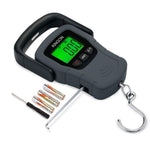 Buy now Digital Hanging Luggage Scale with Comfortable Handle and Large Hook, 110lb/50kg, Backlit Portable Scale for Travel Fishing with Tare/Hold Function, AAA Batteries Included, Grey at indiglob india