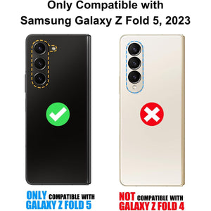 for Samsung Galaxy Z Fold 5 Case with Screen Protector & Hinge Protection, Slim Fit Shockproof Lightweight Durable Hard PC Cover Phone Case for Samsung Galaxy Z Fold 5 5G 2023, Black