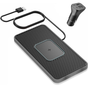Wireless Charger Car Charging pad,SANMIDO Fast Wireless Phone Charger Cell Phone Non Slip Cordless Charging mat Compatible with iPhone 11/12/12/14/15 Galaxy S21/S22/S23/24 NOTE10 (C1P)