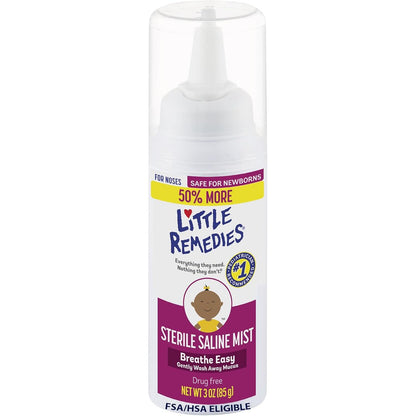 Little Remedies Sterile Saline Nasal Mist, Safe for Newborns, 3 oz