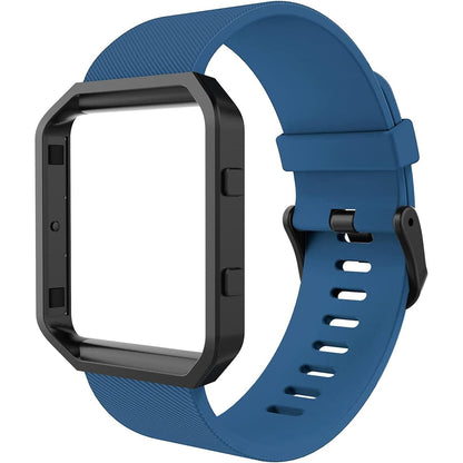 Simpeak Sport Band Compatible with Fitbit Blaze Smartwatch Sport Fitness, Silicone Wrist Band with Meatl Frame Replacement for Fitbit Blaze Men Women