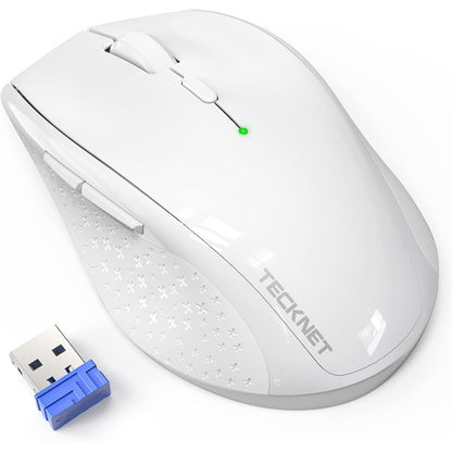 TECKNET Wireless Mouse, 2.4G USB Computer Mouse with 6-Level Adjustable 4800 DPI, Silent Quiet Click，30 Months Battery, Ergonomic Grips, 6 Buttons Portable for PC, Chromebook, Mac
