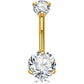 G23 Solid Titanium Belly Button Rings 14G CZ Belly Navel Rings 6mm 10mm Belly Bars