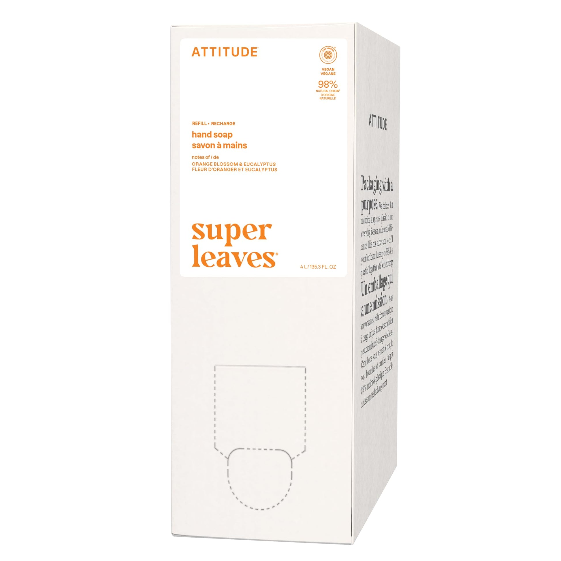 Buy now ATTITUDE Liquid Hand Soap, EWG Verified, Plant and Mineral-Based, Vegan Personal Care Products, Coconut & Wild Berries Scent, 16 Fl Oz Orange Leaves 135.26 Fl Oz (Pack of 1) at indiglob india