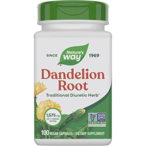 Nature's Way Dandelion Root, Traditional Diuretic Herb*, Vegan Dandelion Root Capsules, 100 Count (Packaging May Vary)