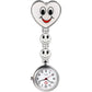 Avaner Women's Clip on Fob Watch, Stainless Steel Quartz Nurse Watch, Smile Heart Face Lapel Watch, Hanging Pocket Watch with Second Hand