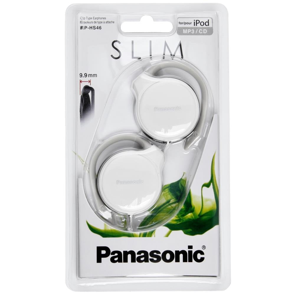 Buy now Panasonic RPHS46EW White Slim Headphones Clip Type Earphones RP-HS46 at indiglob india