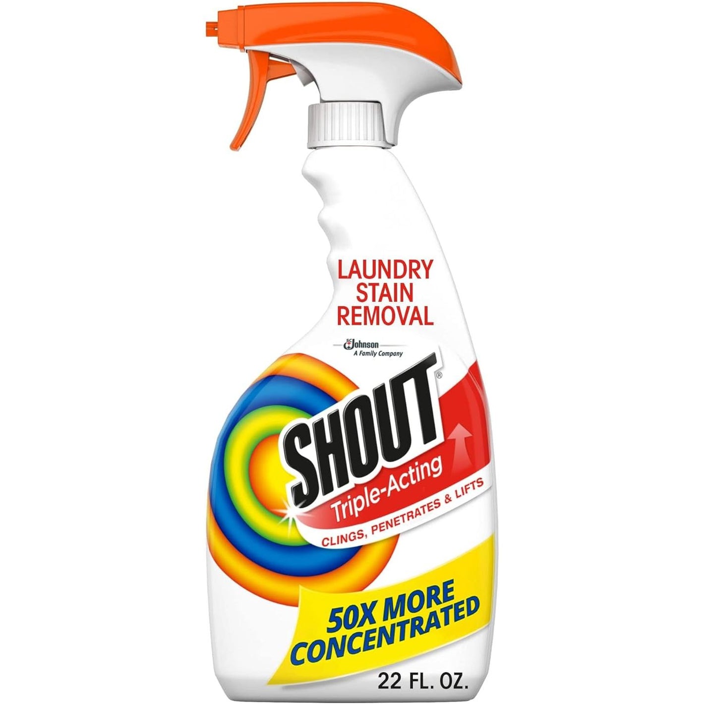 Shout Active Enzyme Laundry Stain Remover Spray, Triple-Acting Formula Clings, Penetrates, and Lifts 100+ Types of Everyday Stains - Prewash Spray 22oz