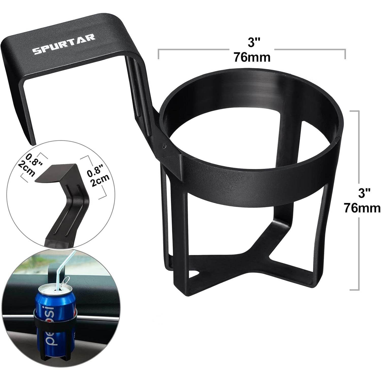 2-Pack Black Auto Car Vehicle Cup Holders Can Drink Bottle Container Hook for Truck Interior, Window Dash Mount - My Store