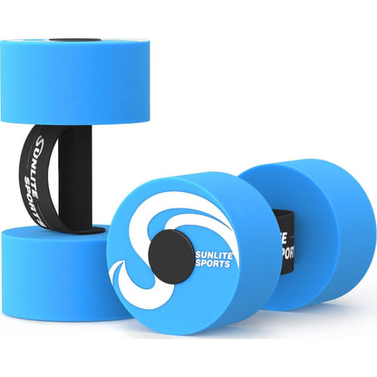 Sunlite Sports Water Weights Pool Exercise Dumbbells, Water Aerobic Equipment, High-Density EVA-Foam Dumbbell with Handle Strip, Aqua Therapy, Pool Fitness, Water Exercise, Set of 2