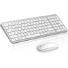 cimetech EasyTyping KF10 Wireless Keyboard and Mouse Combo, [Silent Scissor Switch Keys][Labor-Saving Keys]Ultra Slim Wireless Computer Keyboard and Mouse, Easy Setup for PC/Laptop/Mac/Windows - Grey - 7-Silver