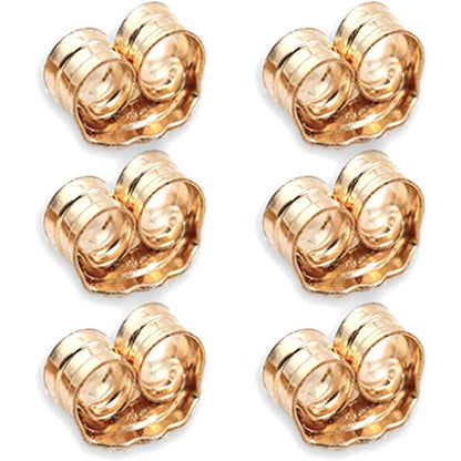 COOLJOY 14K Gold Earring Backs Ear Locking 6 Piece for Stud Ear Rings 3 Pairs
