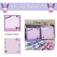 Cartoon Kawaii Set Including Bookmarks Pens Card Holders with Lanyard Sticky Note Ruler Stickers Button Badges Keychain - My Store